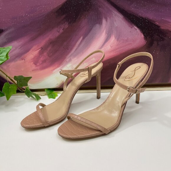 SAM EDELMAN Doran Strappy Sandal in Maple Croco Size 9.5 - Picture 3 of 10